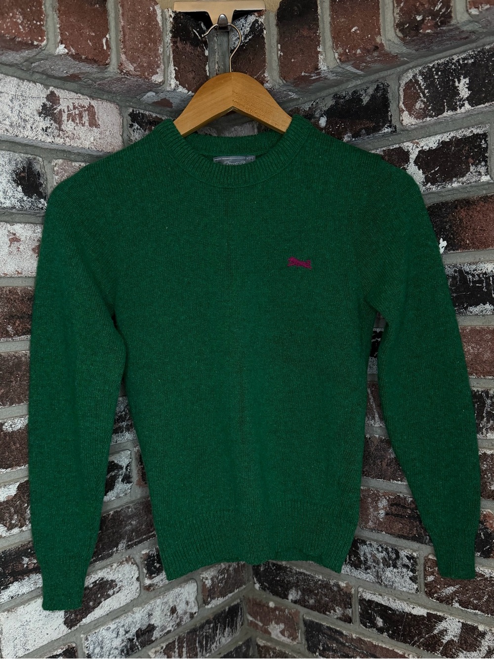 Vintage Le Tigré Women’s Emerald Green Knit Crew Sweater